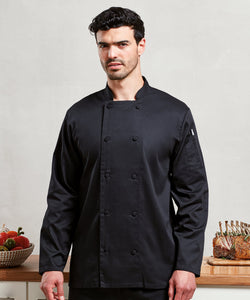 Chaqueta de manga larga Coolchecker® para chefs | Negro