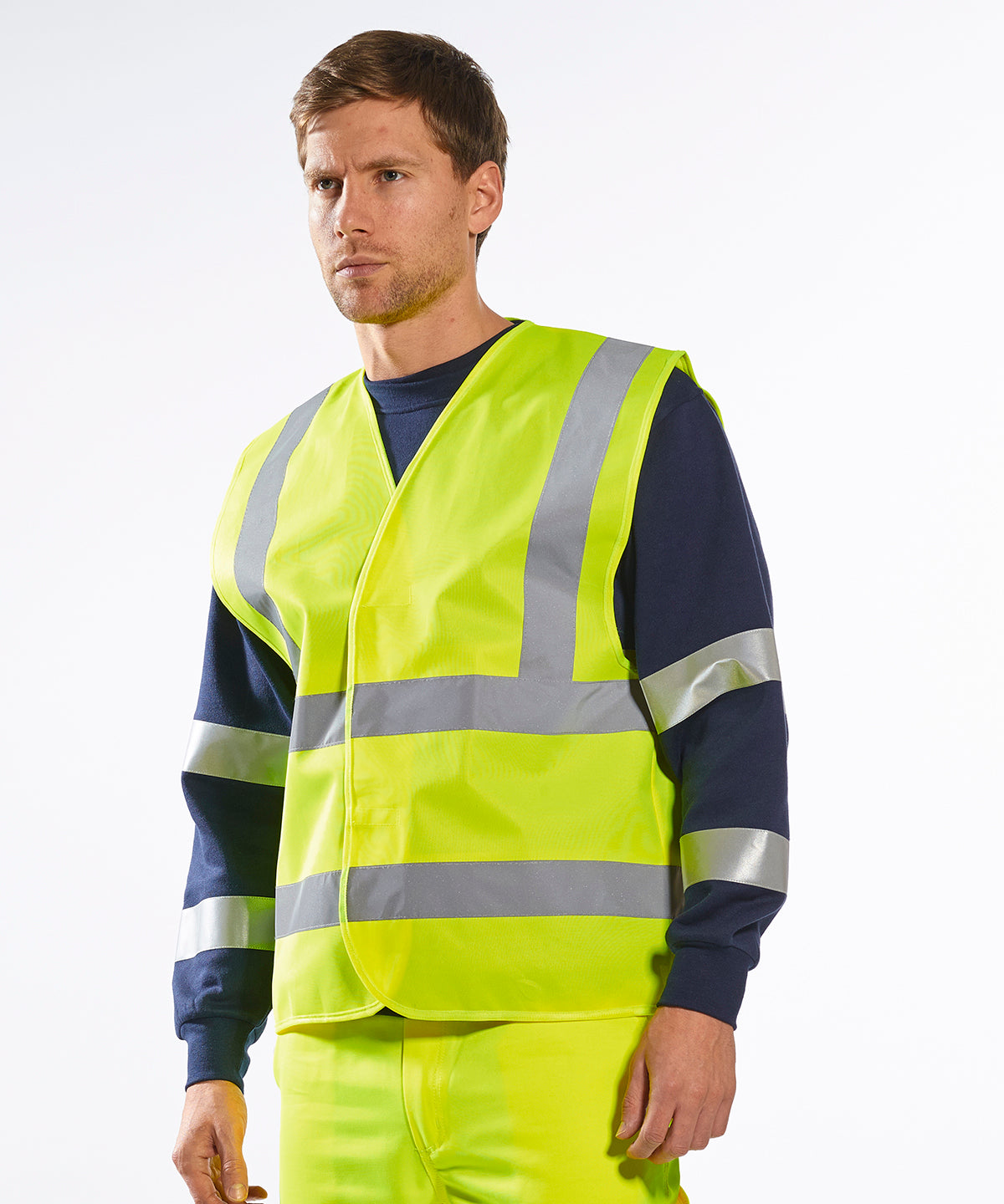 Chaleco con dos bandas reflectantes Hi-vis (C470) | Amarillo
