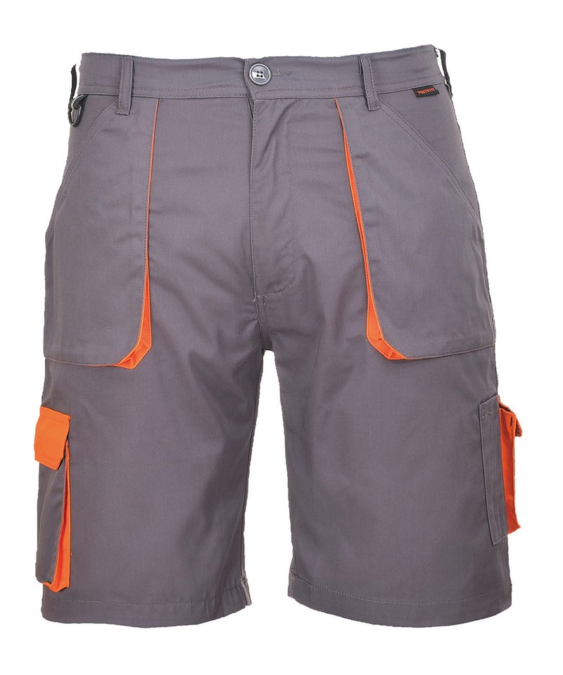 Pantalons courts de contraste Portwest Texo (TX14) | Gris/Naranja
