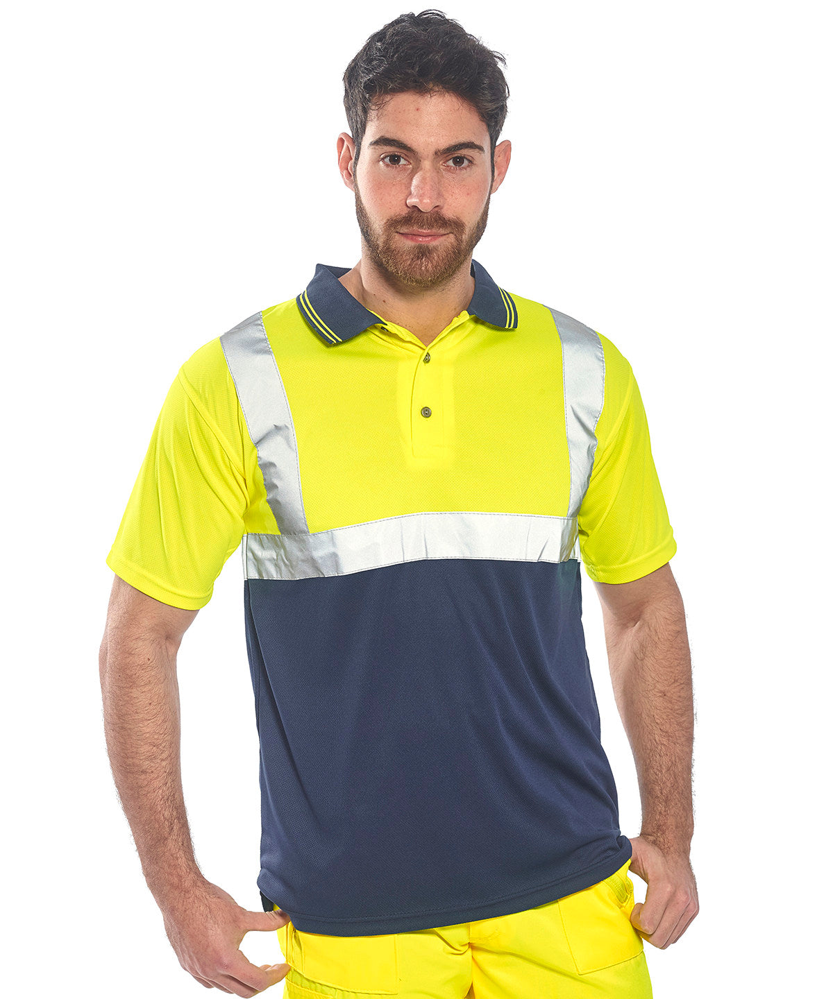 Polo bicolor (S479) | Amarillo/Marino