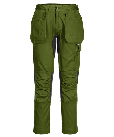 Pantalones holgados elsticos WX2 (CD883) ajuste slim | Verde Oliva