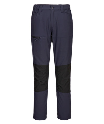 Pantalones de trabajo elsticos WX2 (CD886) corte slim | Azul Marino Oscuro/Negro