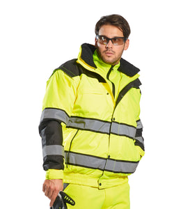 Chaqueta bomber clsica de alta visibilidad (C466) | Amarillo/Negro