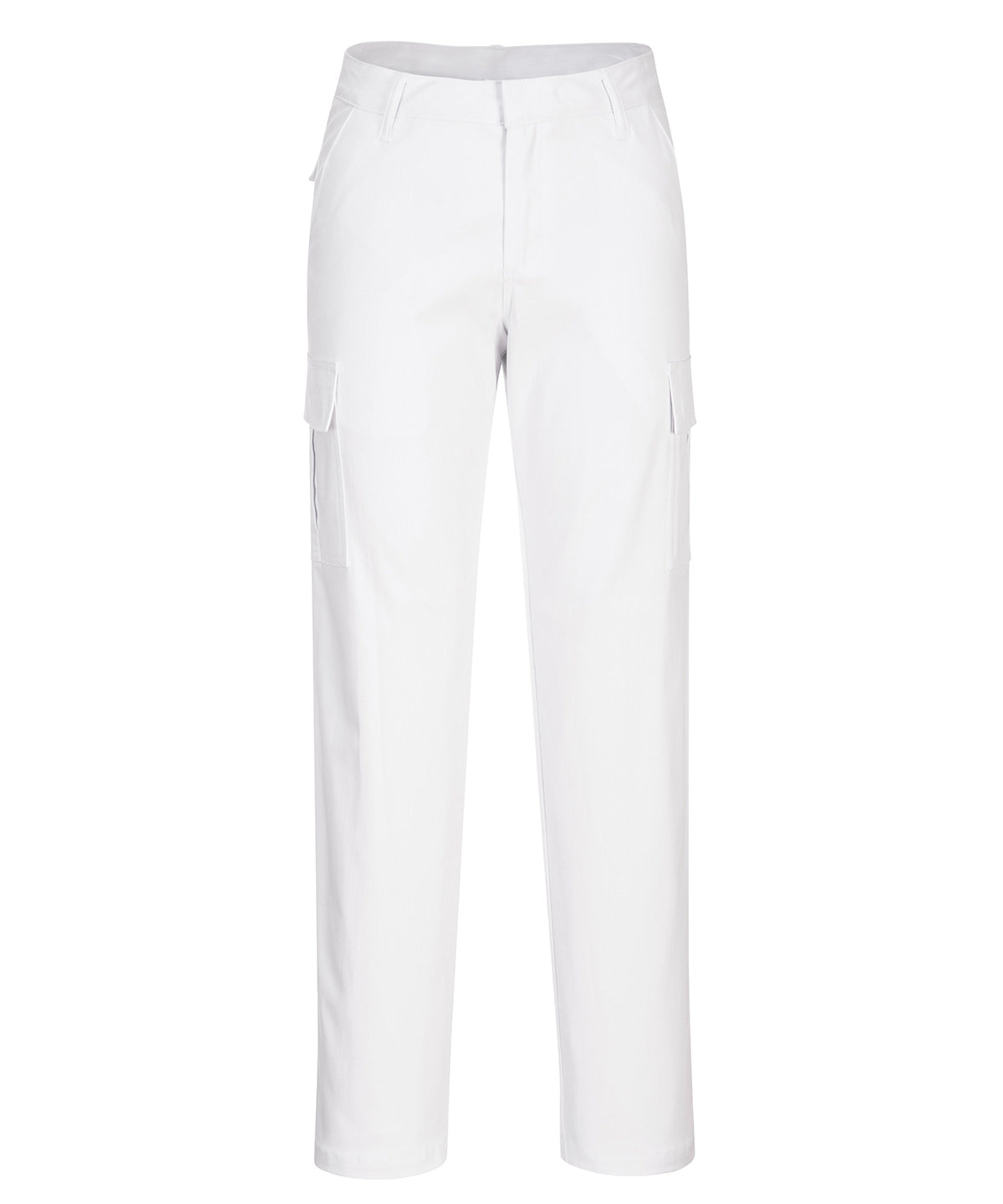 Pantalones de carga elsticos para mujer (S233) corte ajustado | Blanco