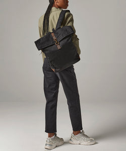 Mochila de lona encerada Heritage | Negro