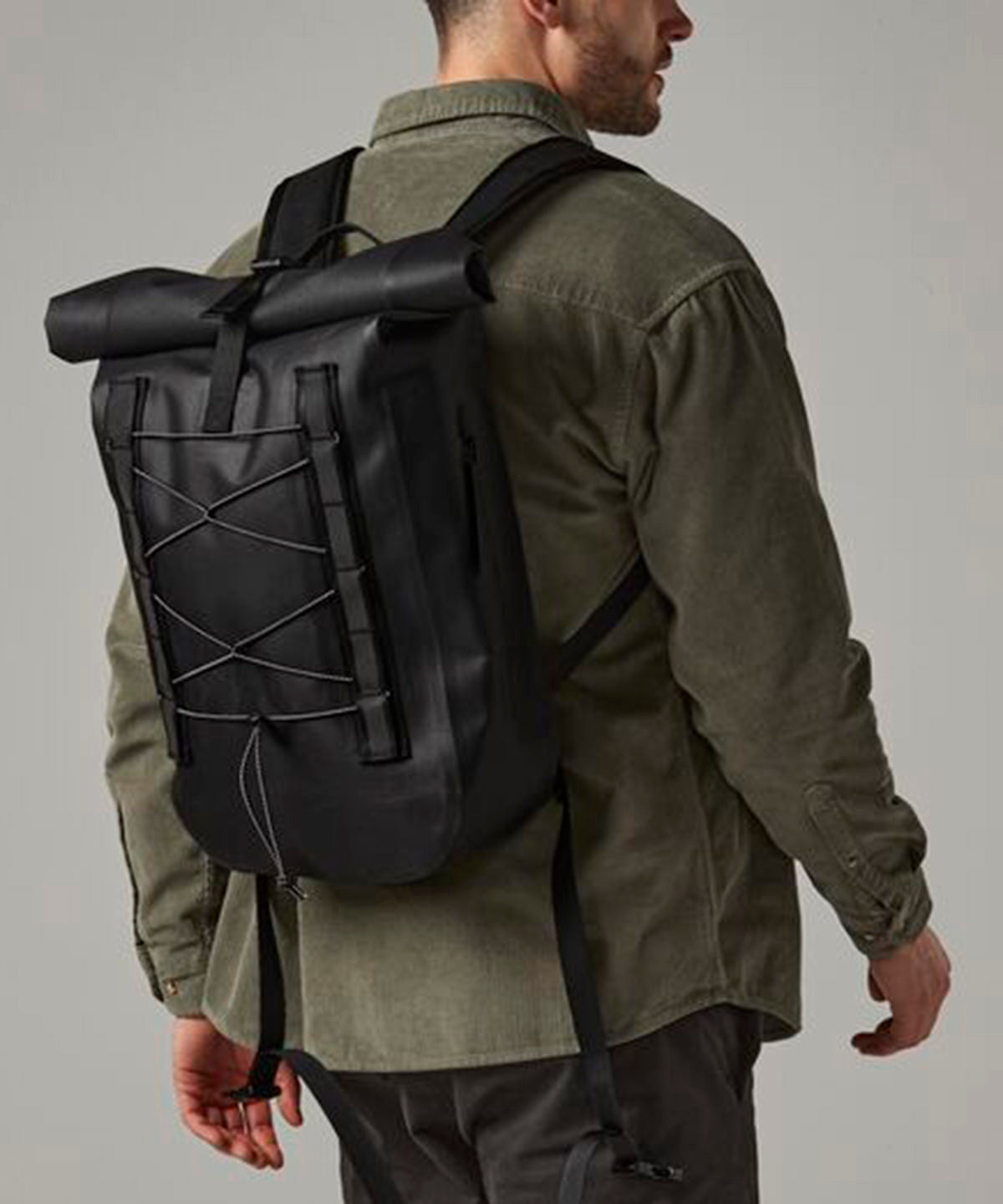 Impermeable bolsa de bicicleta con cierre enrollable | Negro