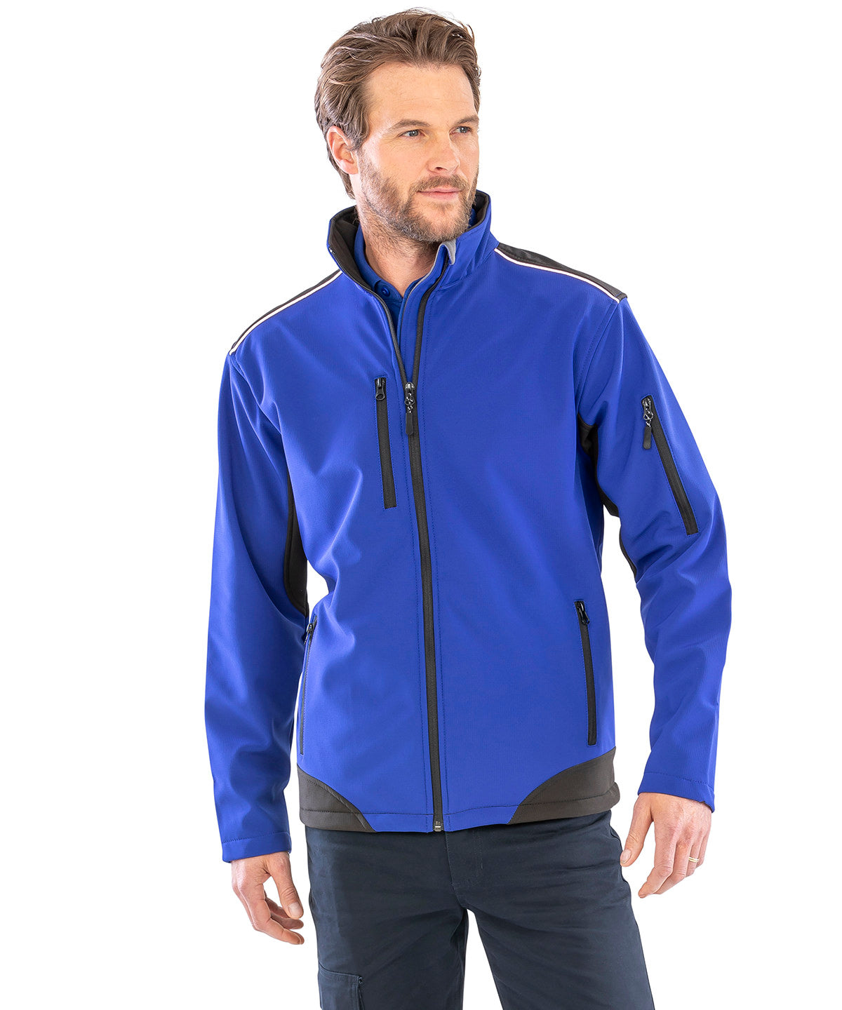 Ripstop Softshell Arbeitsjacke | Marineblau/Schwarz