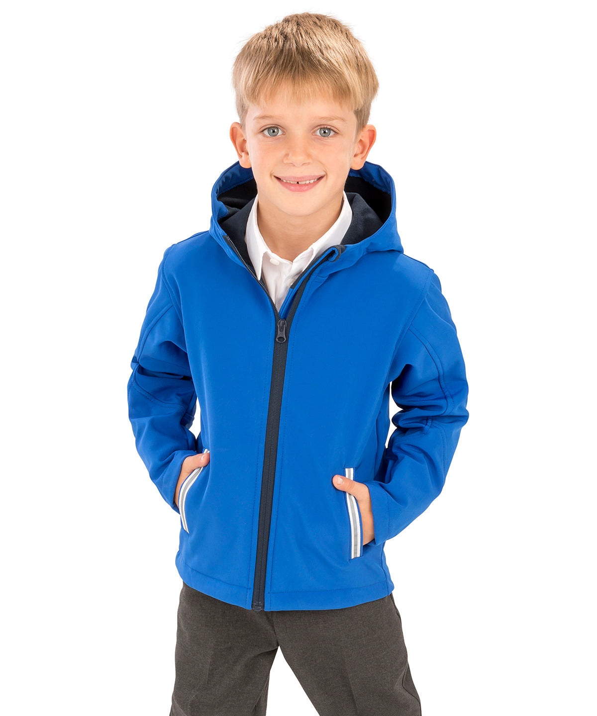 Chaqueta softshell con capucha Core junior TX para rendimiento | Morado/Gris