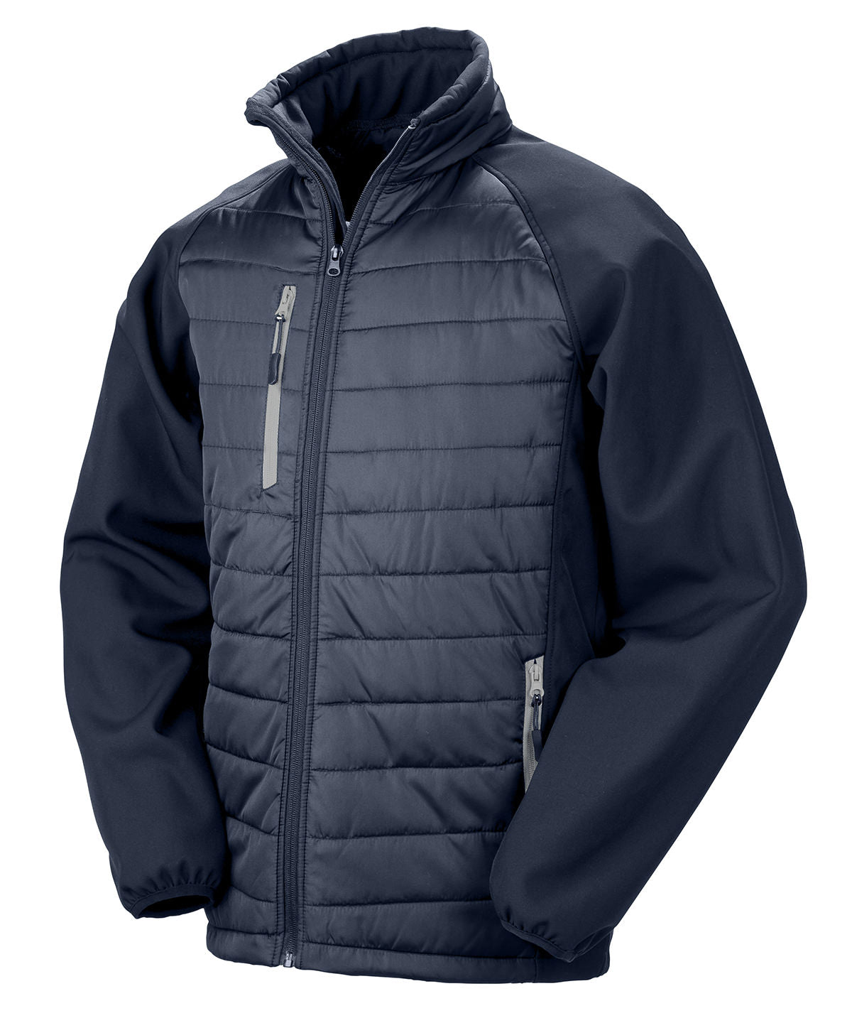 Chaqueta acolchada softshell Compass | Bleu Marin/Gris