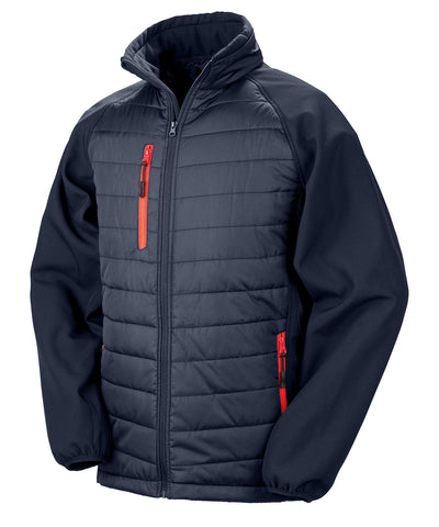 Chaqueta acolchada softshell Compass | Azul Marino/Rojo