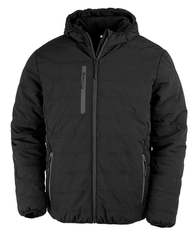 Chaqueta de invierno acolchada con brjula reciclada | Negro/Negro
