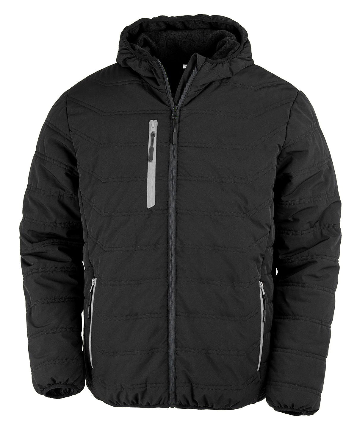 Recycelte Compass Stepp-Winterjacke | Schwarz/Grau