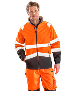 Veste softshell de sécurité imprimable | Naranja Fluorescente/Nègre