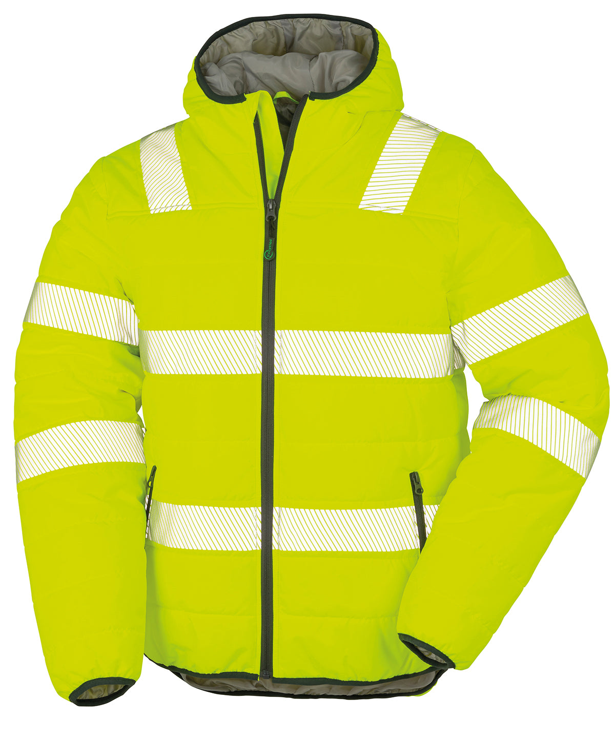 Chaqueta de seguridad acolchada de ripstop reciclado | Amarillo Fluorescente