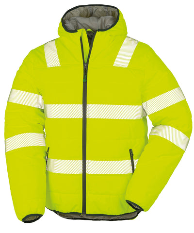 Chaqueta de seguridad acolchada de ripstop reciclado | Amarillo Fluorescente