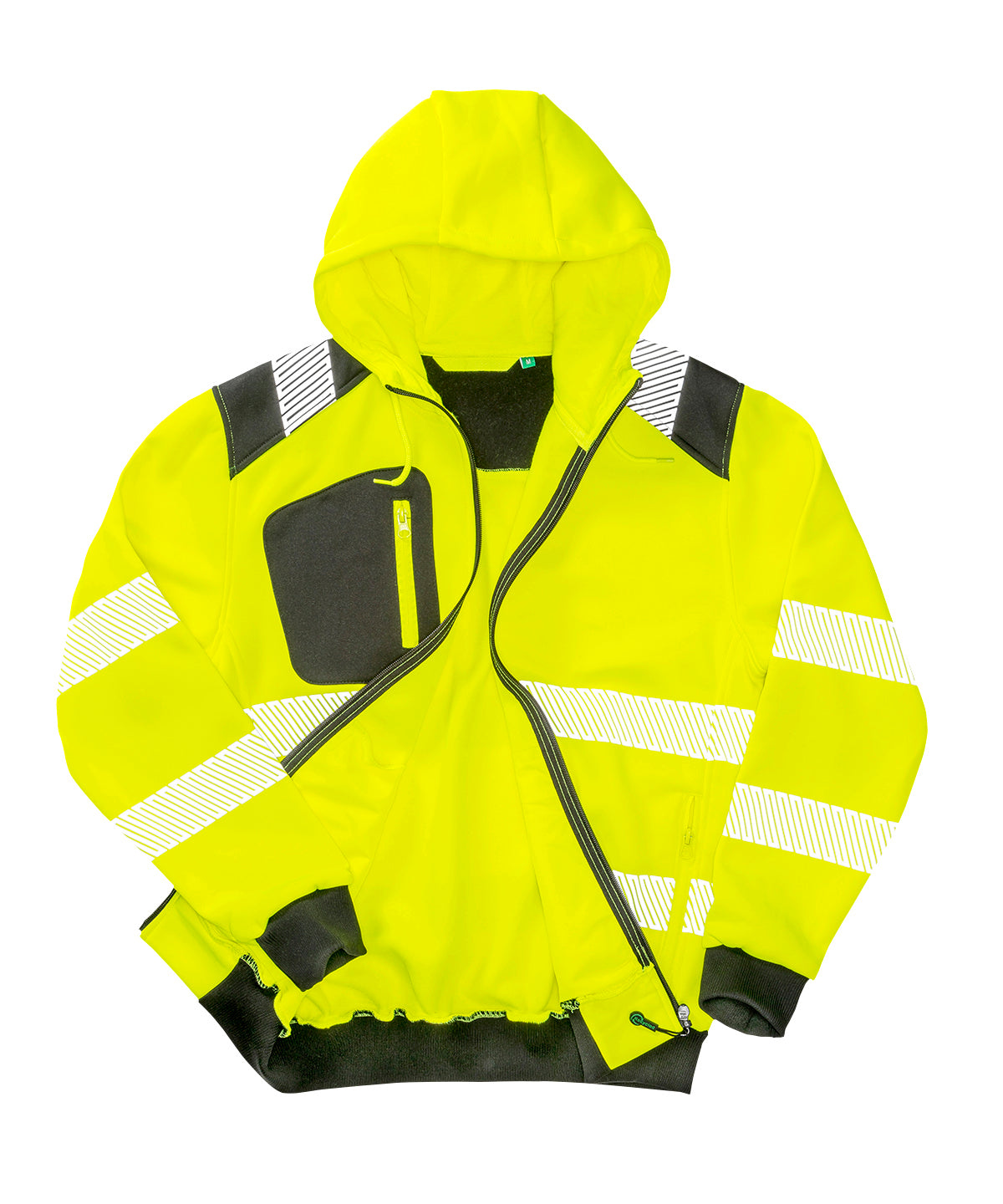 Recycelter Sicherheits-Hoodie mit Reißverschluss | Dunkelorange/Schwarz