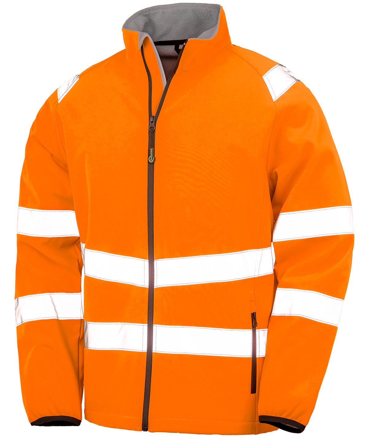 Bedruckbare 2-lagige recycelte Sicherheits-Softshell | Fluoreszierendes Orange