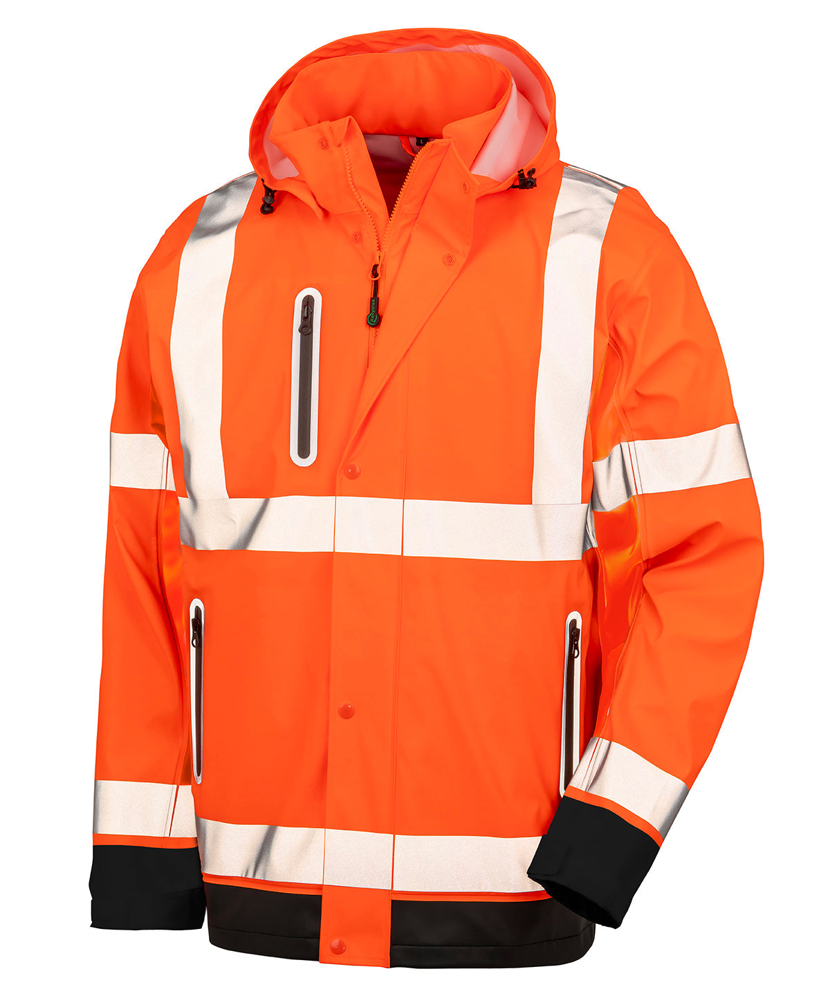 Chaqueta resistente Heavy-duty prism PU segura y seca con respaldo reciclado | Naranja Oscuro/Negro