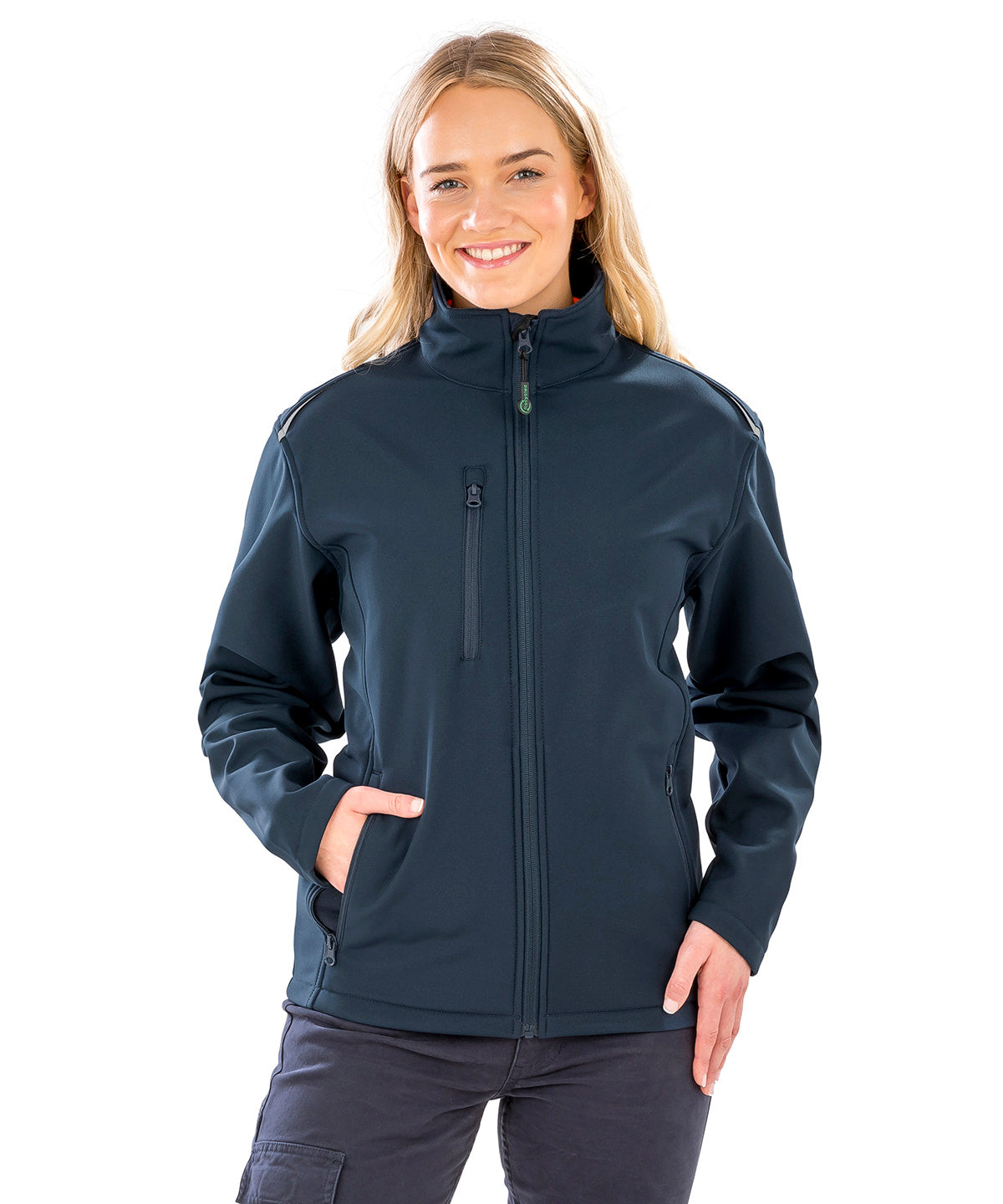3-Lagen-Softshelljacke aus recyceltem Material für Damen | Marineblau