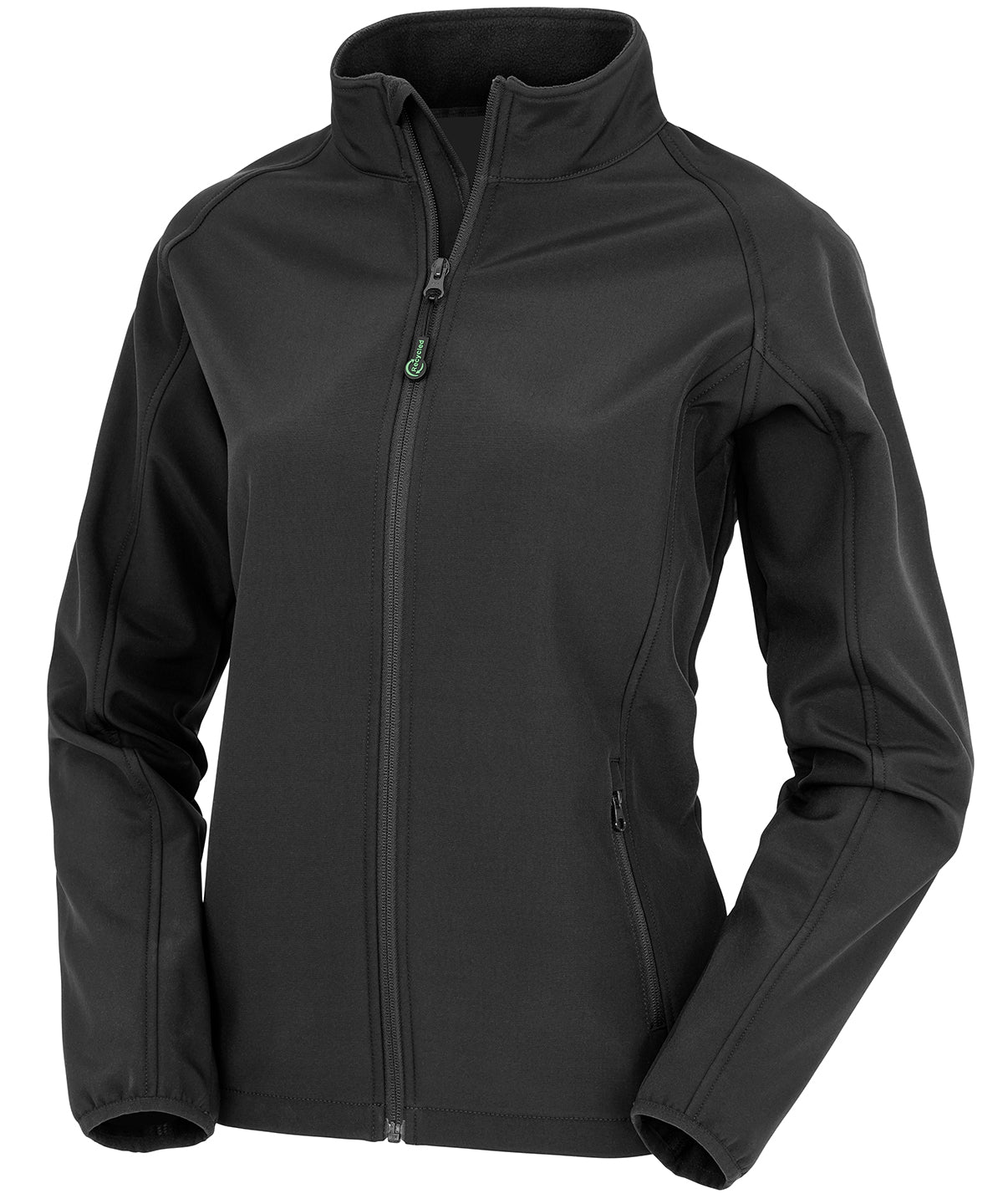 Damen Recycelte 2-Lagen Softshelljacke | Schwarz