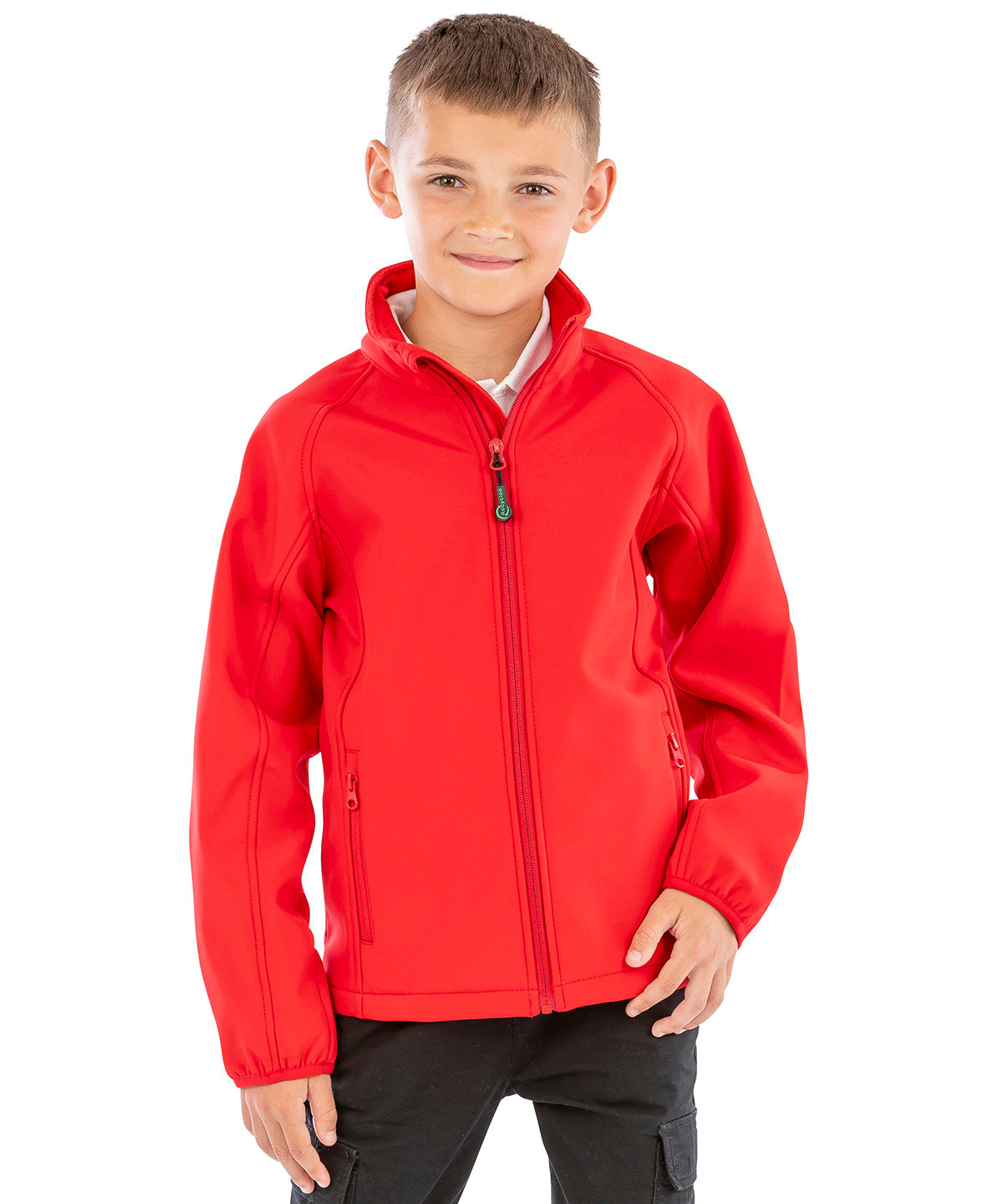 Bedruckbares 2-lagiges recyceltes Junior-Softshell | Grau