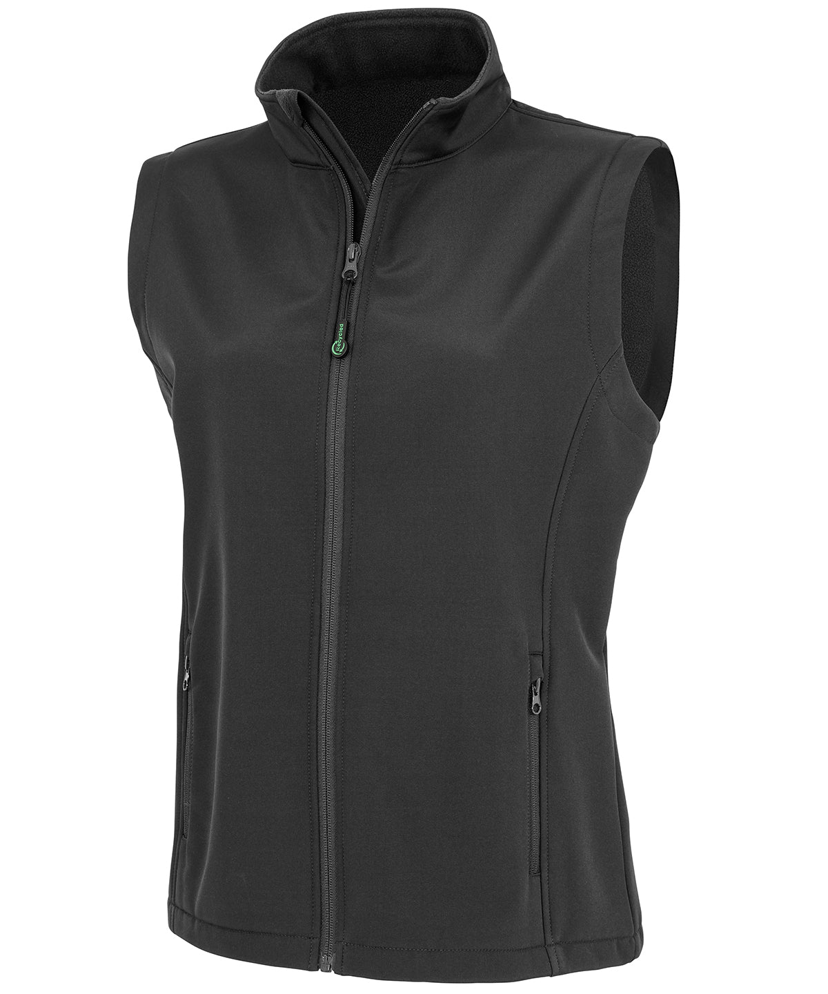 Chaleco softshell de 2 capas reciclado para mujer imprimible | Negro