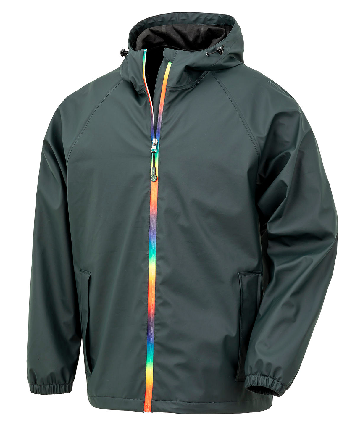 Chaqueta impermeable Prism PU con respaldo reciclado | Oliva Negra