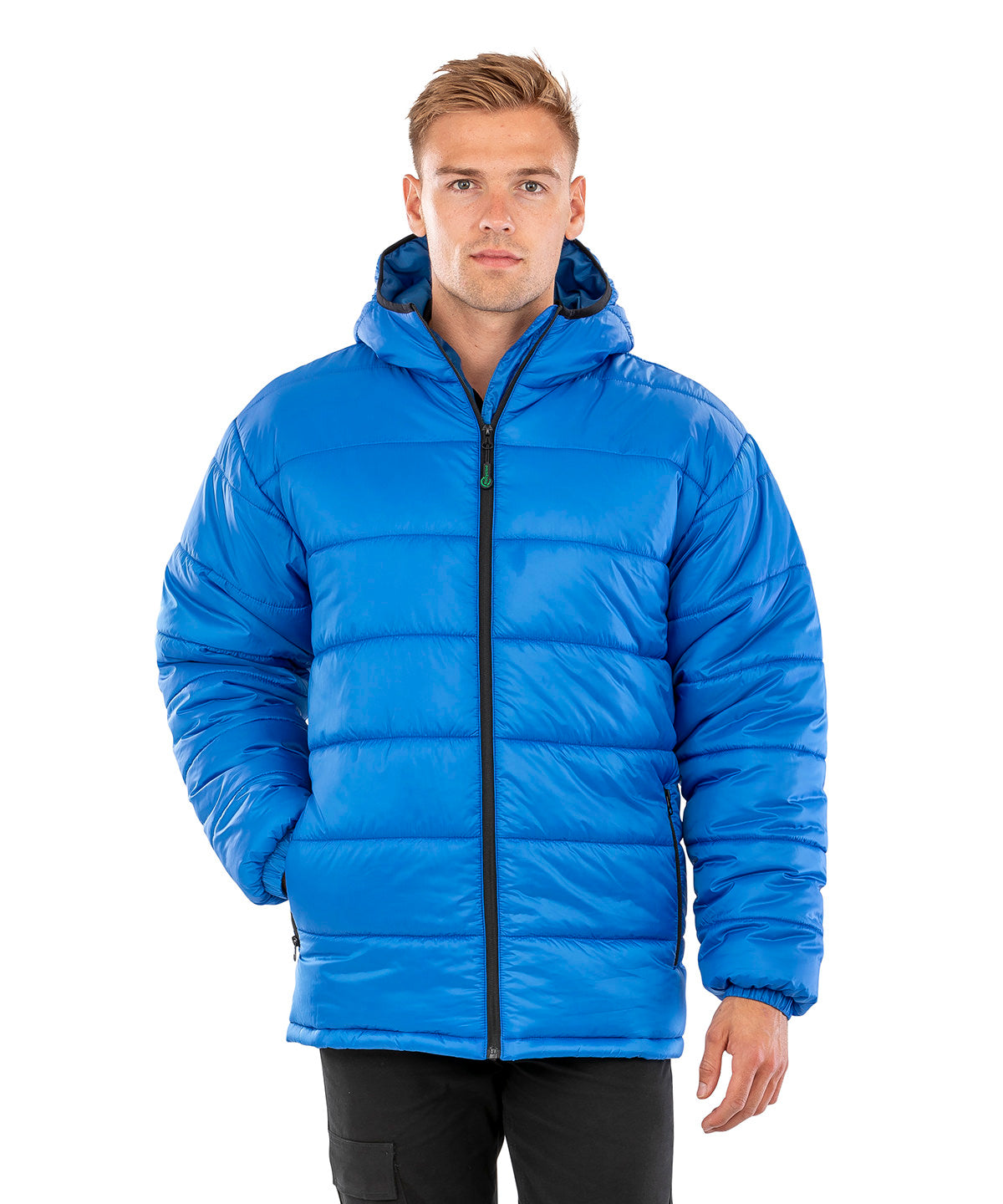 Parka acolchada con capucha reciclada | Azul Marino