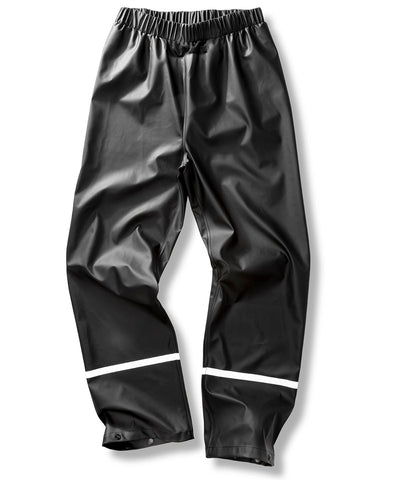 Pantalones impermeables de PU Prism con bandas reflectantes y forro reciclado | Negro