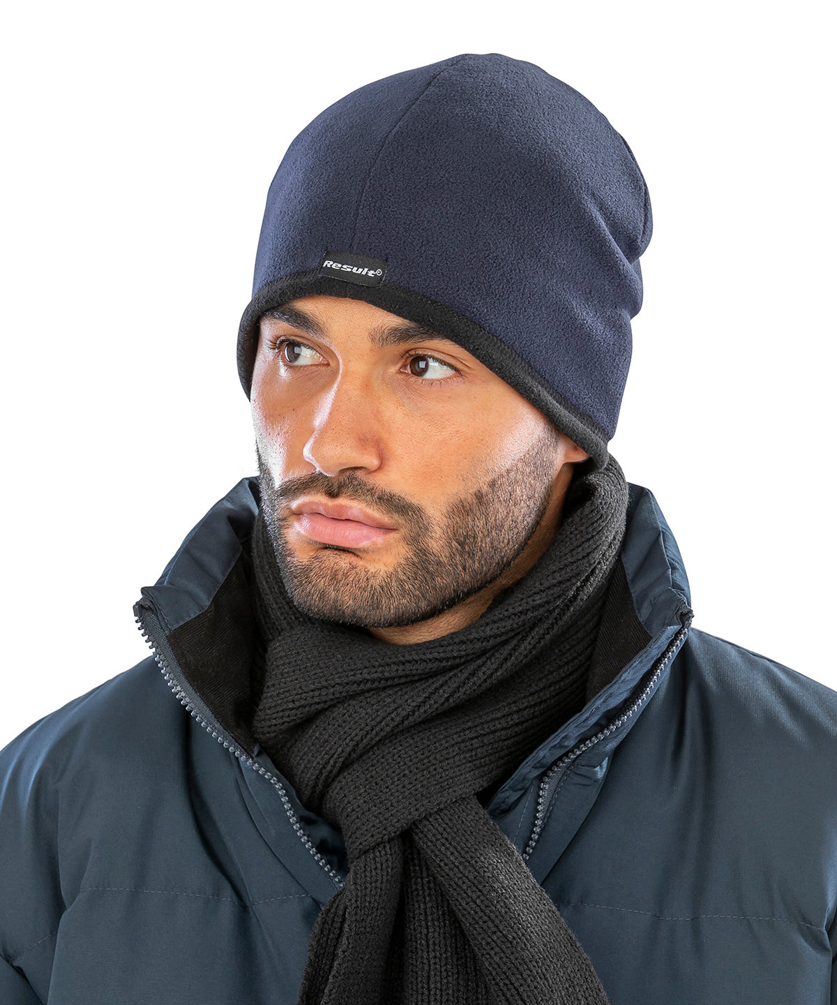 Gorro reversible de microfleece | Azul Marino/Negro