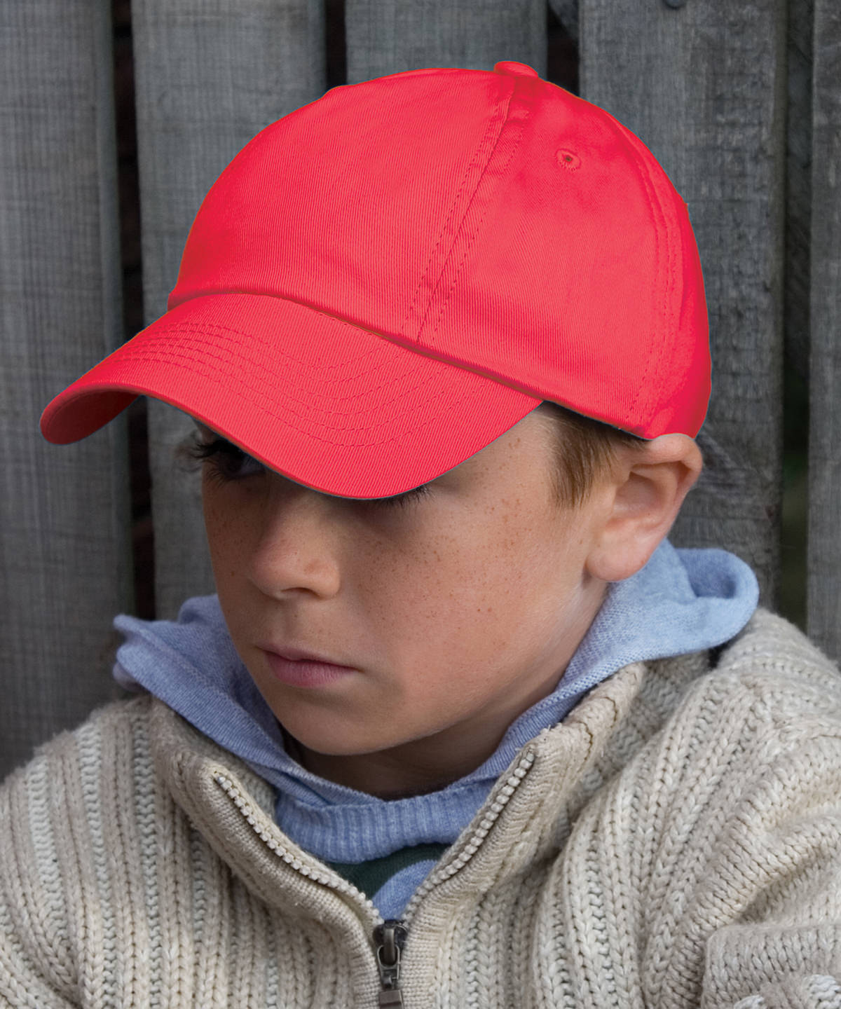 Gorra de algodn de perfil bajo para nios | Rojo