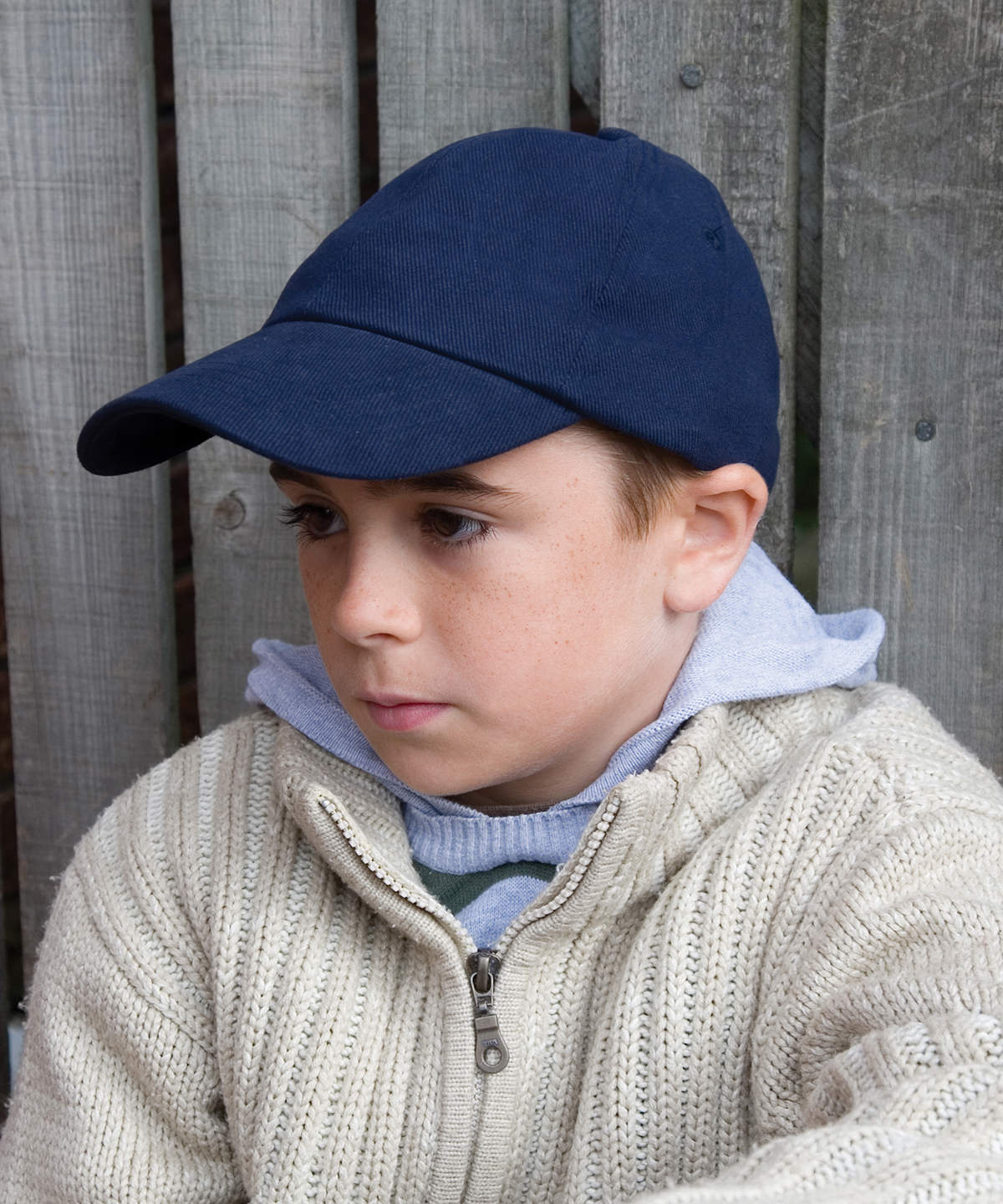 Gorra de algodn cepillado pesado de perfil bajo para nios | Azul Marino