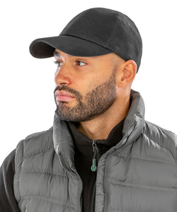 Gorra de algodn cepillado pesado de perfil bajo | Negro
