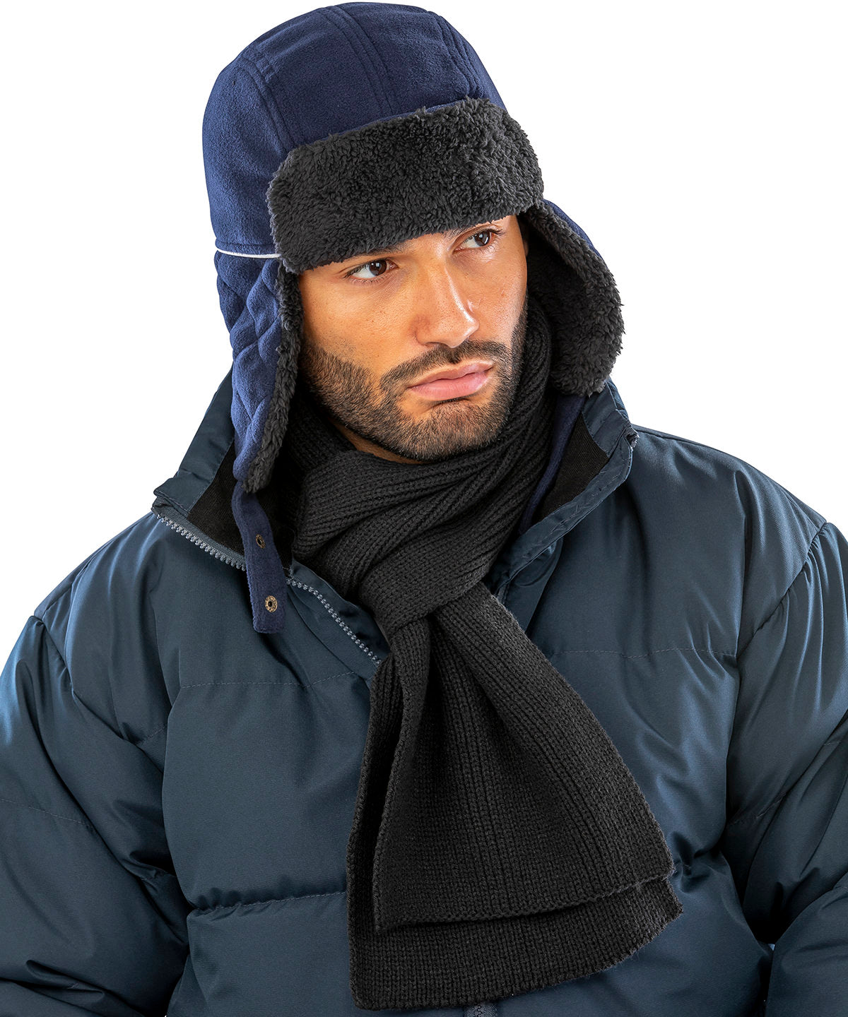 Gorro trapper Ocean | Azul Marino/Negro