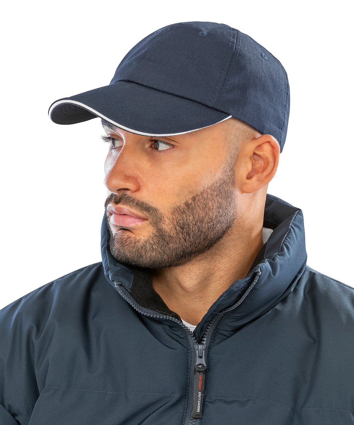 Gorra de espiga con visera en contraste | Gris/Rojo