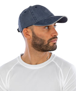 Gorra de algodn de lnea fina lavada con visera de contraste | Beige Marino Claro