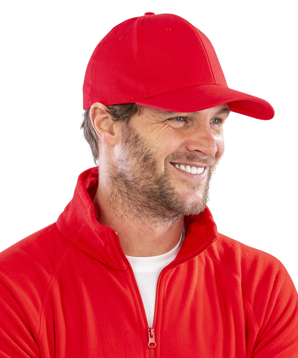 Gorra de perfil bajo de algodn cepillado de 6 paneles Memphis | Blanco