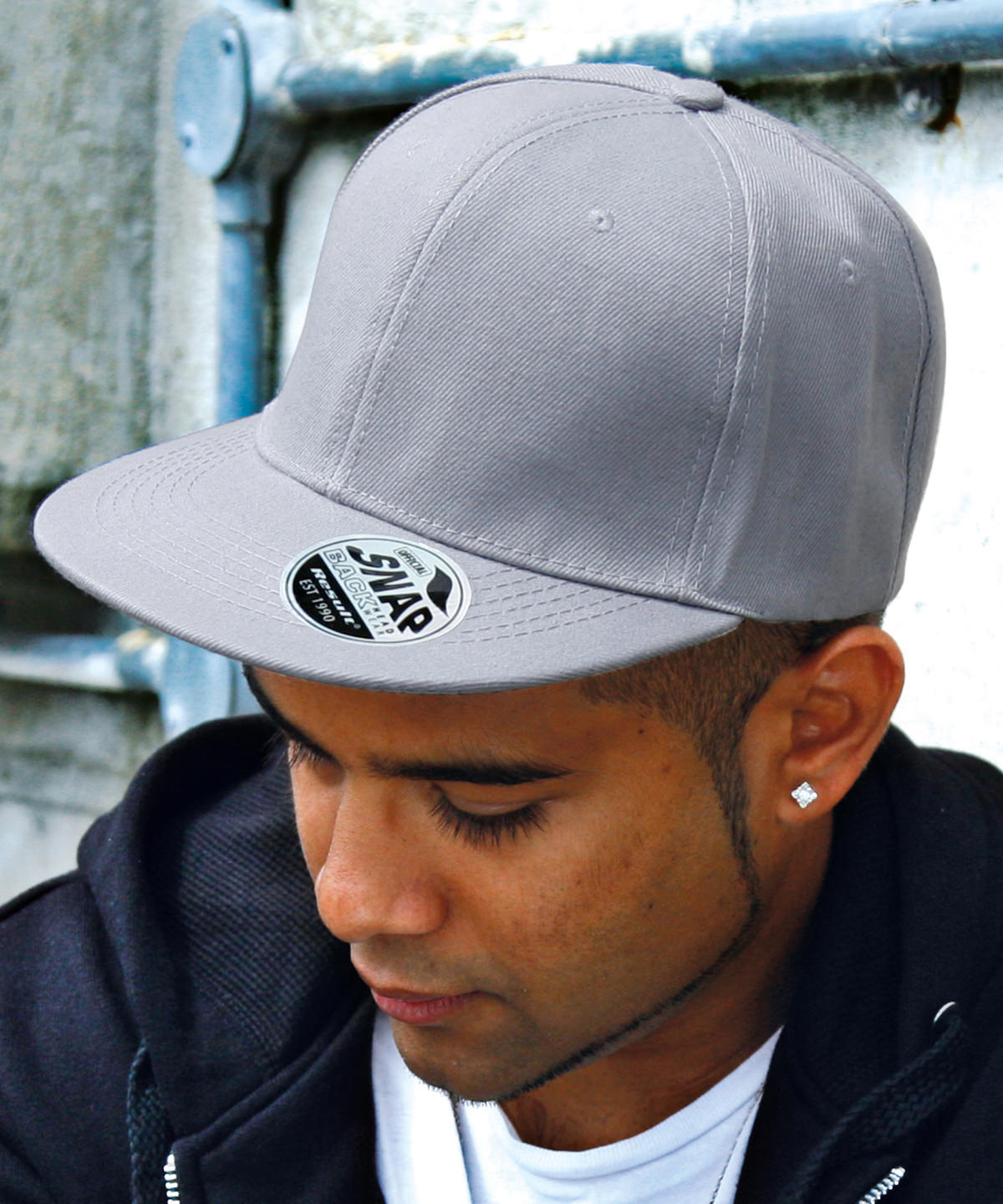 Original Bronx Flat Brim Snapback Cap | Heather Grey