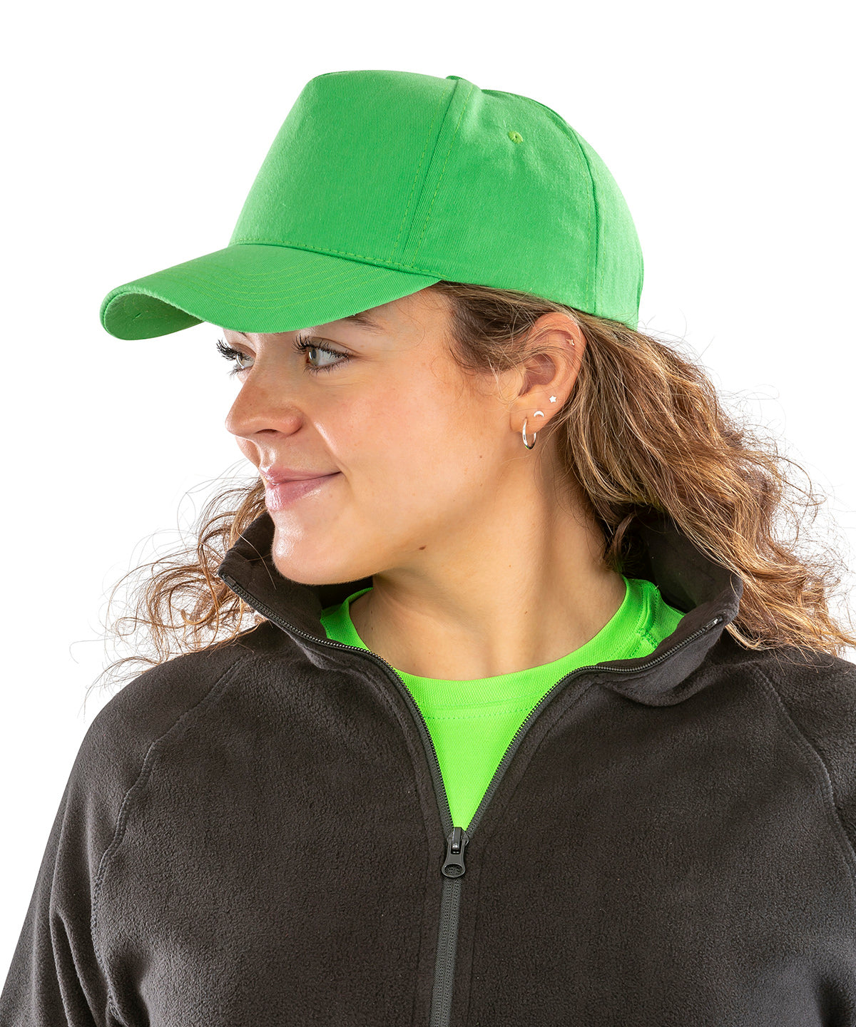 Gorra de impresin de polialgodn de 5 paneles Boston | Negro