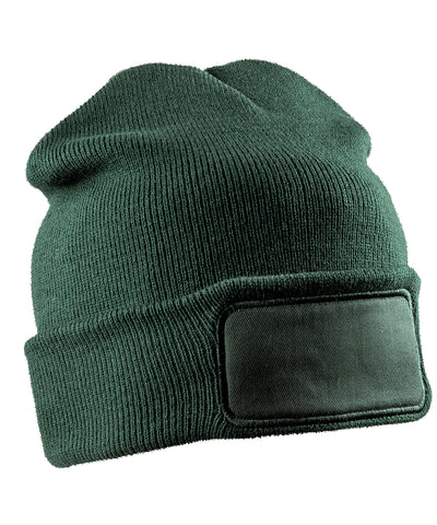 Gorro de punto doble reciclado para impresoras | Verde Botella