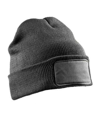 Gorro de punto doble reciclado para impresoras | Gris