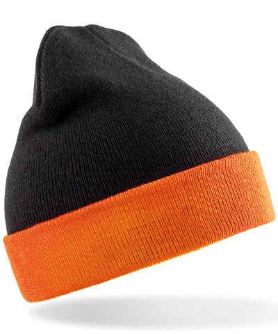 Gorro de brjula reciclada | Nègre/Naranja