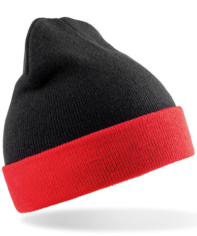 Gorro de brjula reciclada | Nègre/Rojo