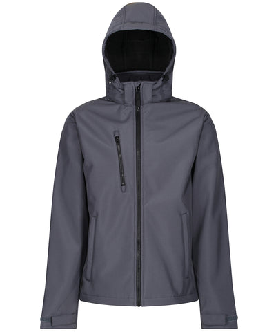 Chaqueta softshell con capucha de 3 capas Venturer | Gris Foca/Negro
