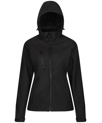 Chaqueta softshell con capucha de 3 capas para mujer Venturer | Negro