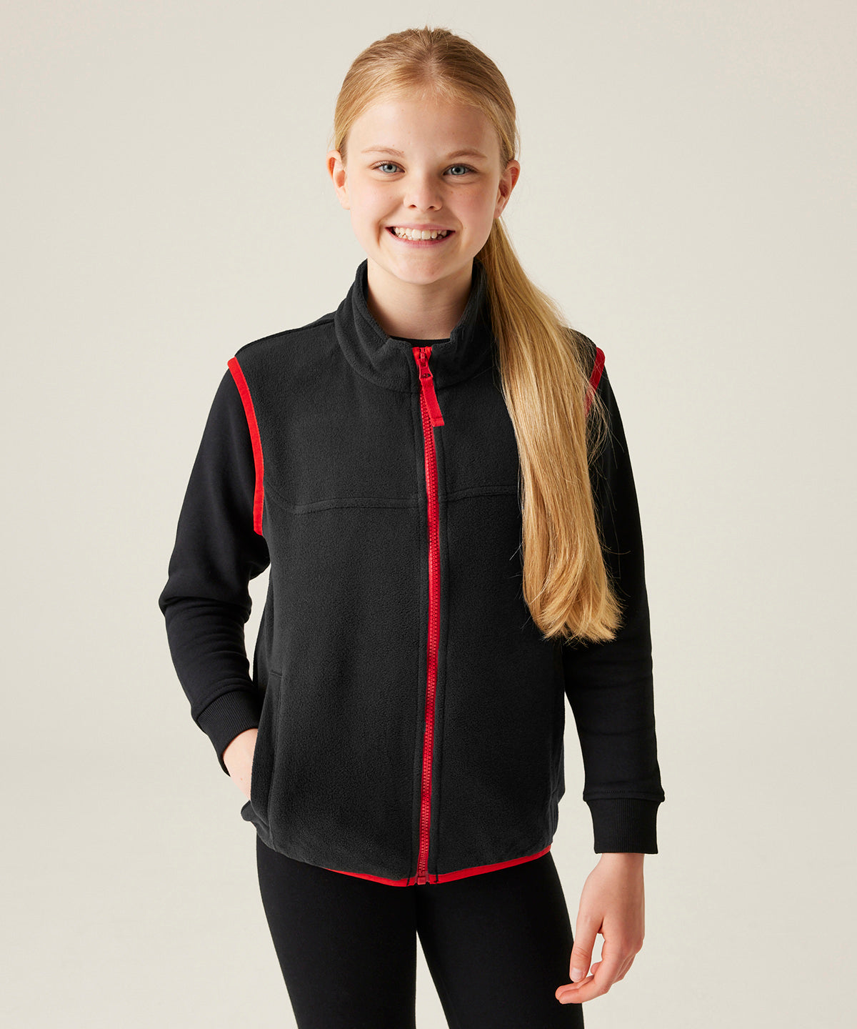 Kids microfleece bodywarmer | Classic Red/Black