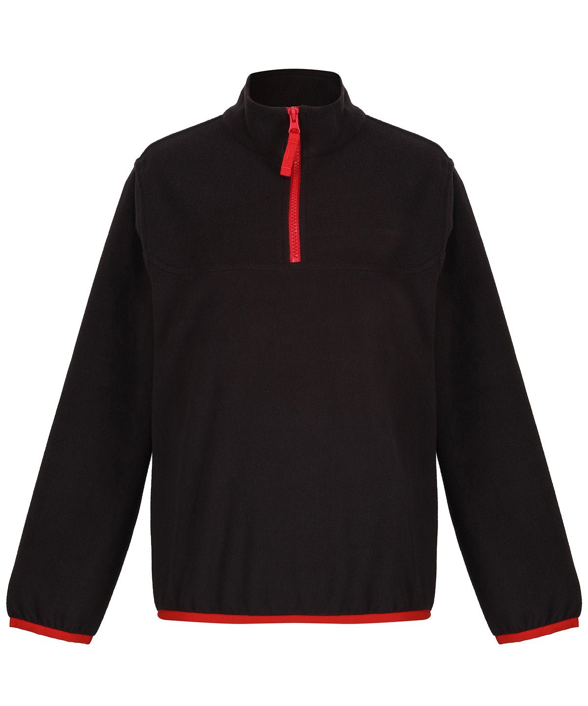 Microfleece medio cierre para nios | Negro/Rojo Clsico