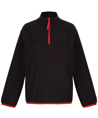 Microfleece medio cierre para nios | Negro/Rojo Clsico