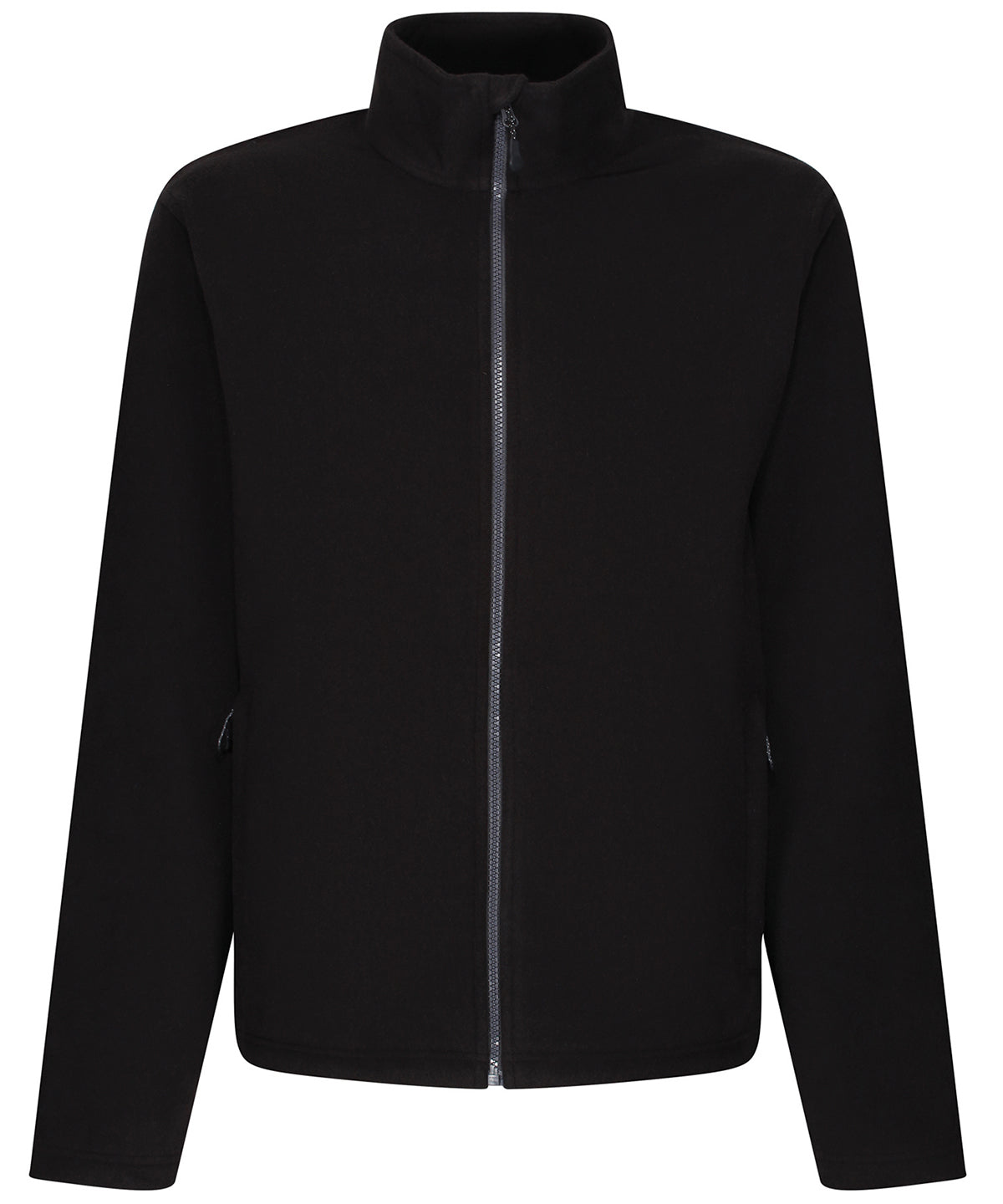 Microfleece reciclado con cremallera completa honestamente fabricado | Negro