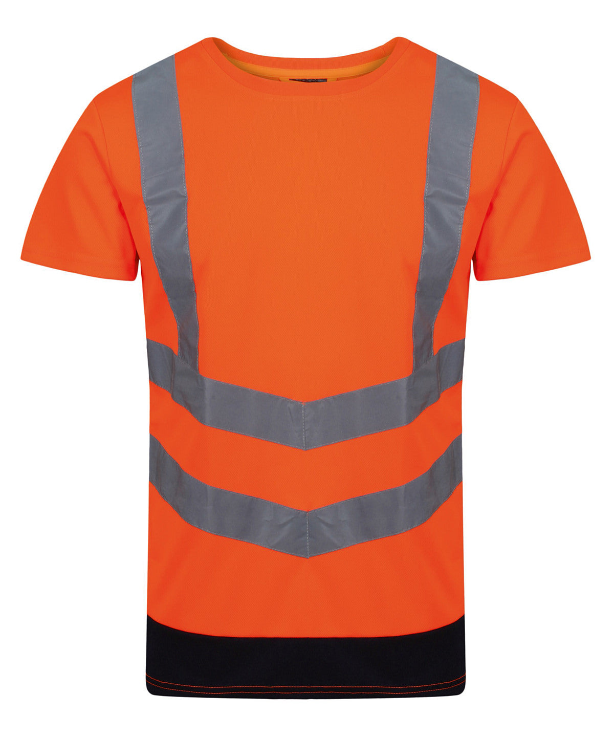 Camiseta de manga corta Pro hi-vis de alta visibilidad | Naranja/Marino